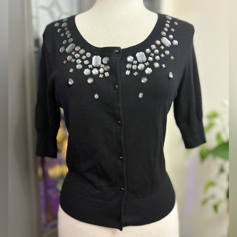 NWT Express Design Studi Black Embellished Cardigan Sweater. | Size L